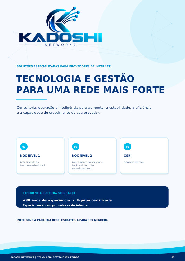Capa do portfólio completo da Kadoshi Networks